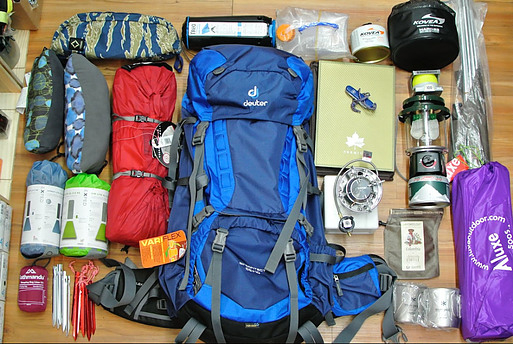 Image of a load of camping equipment and accessories